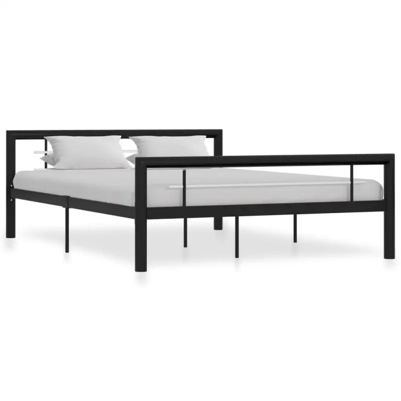 Elegante metalen bedframe met stevige ondersteuning - Zwart en wit / 120 x 200 cm - Bedden & bedframes