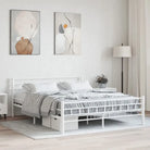 Elegante metalen bedframe met stevige staalconstructie - Wit / 160 x 200 cm - Bedden & bedframes