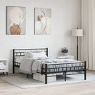 Elegante metalen bedframe met stevige staalconstructie - Zwart / 120 x 200 cm - Bedden & bedframes