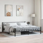 Elegante metalen bedframe met stevige staalconstructie - Zwart / 180 x 200 cm - Bedden & bedframes