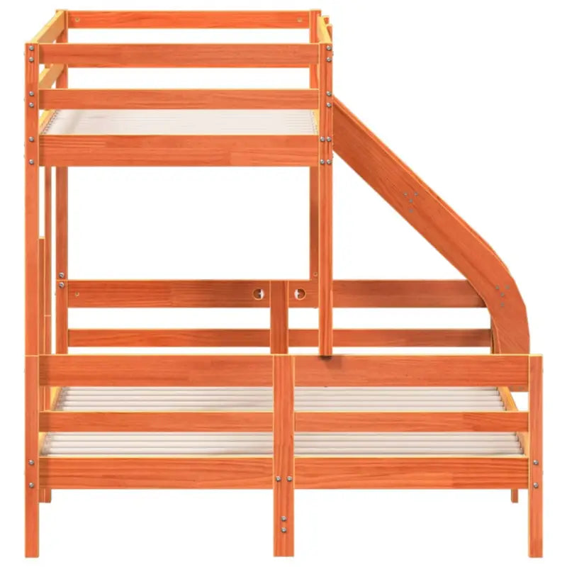 Elegante metalen stapelbed met massief grenenhout voor kleine kamers - Bedden & bedframes