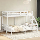 Elegante metalen stapelbed met massief grenenhout voor kleine kamers - Wit / 1 - Bedden & bedframes