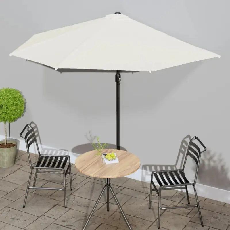 Elegante parasol met aluminium paal en stalen baleinen voor schaduw - Donker zand / 1 - Parasols en zonneschermen