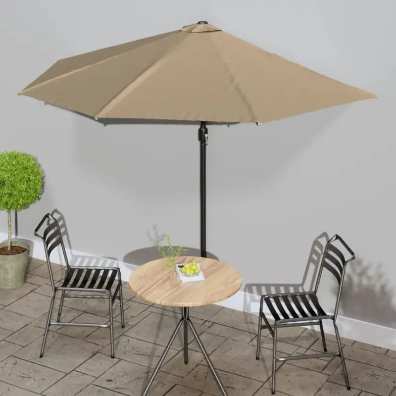 Elegante parasol met aluminium paal en stalen baleinen voor schaduw - Taupe / 1 - Parasols en zonneschermen