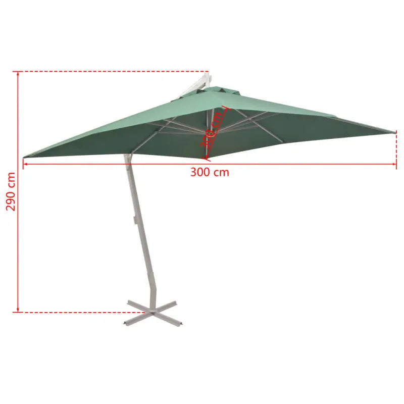 Elegante parasol met aluminium paal en UV-bestendige doek - Groen - Parasols en zonneschermen