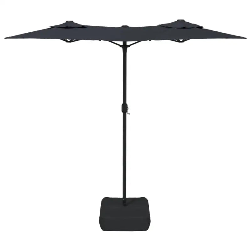 Elegante parasol met dubbel dak en LED-verlichting voor vlakke ondergrond - Parasols en zonneschermen
