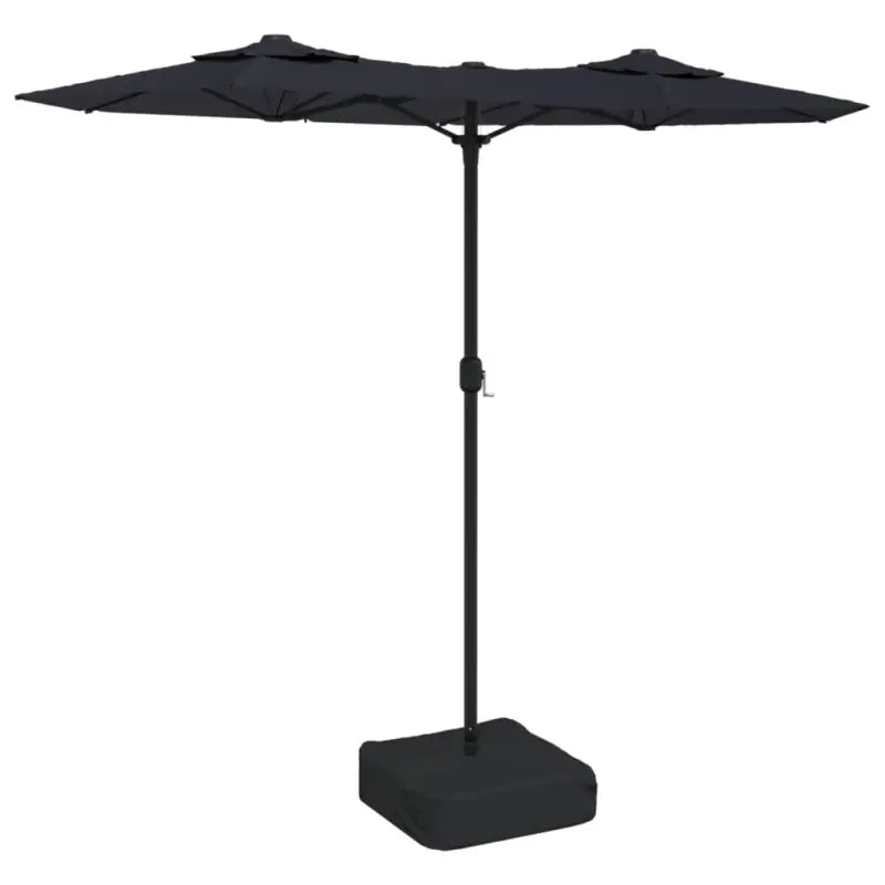 Elegante parasol met dubbel dak en LED-verlichting voor vlakke ondergrond - Parasols en zonneschermen