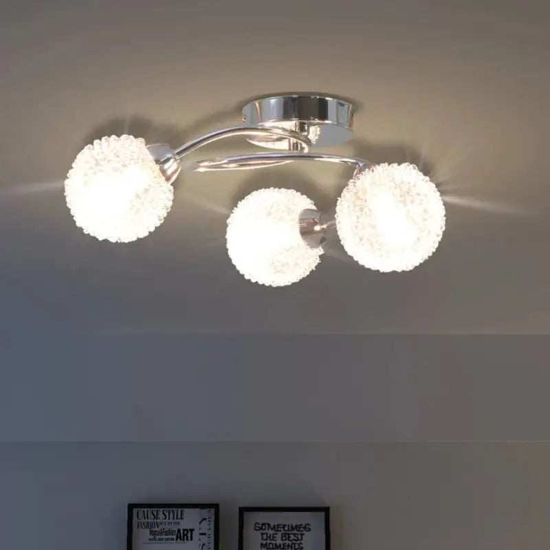 Elegante plafondlamp met metalen basis en spiraamse armen - Plafondlampen
