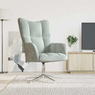 Elegante relaxstoel met blokjespatroon voor een modern interieur - Lichtgrijs / 2 / Zonder voetensteun - Fauteuils &