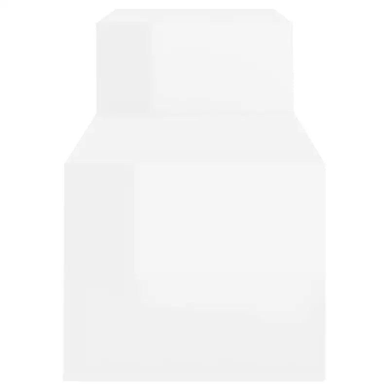 Elegante schoenenkast in hoogglans wit met bewerkt hout - Hoogglans wit / 1 - Schoenenrekken