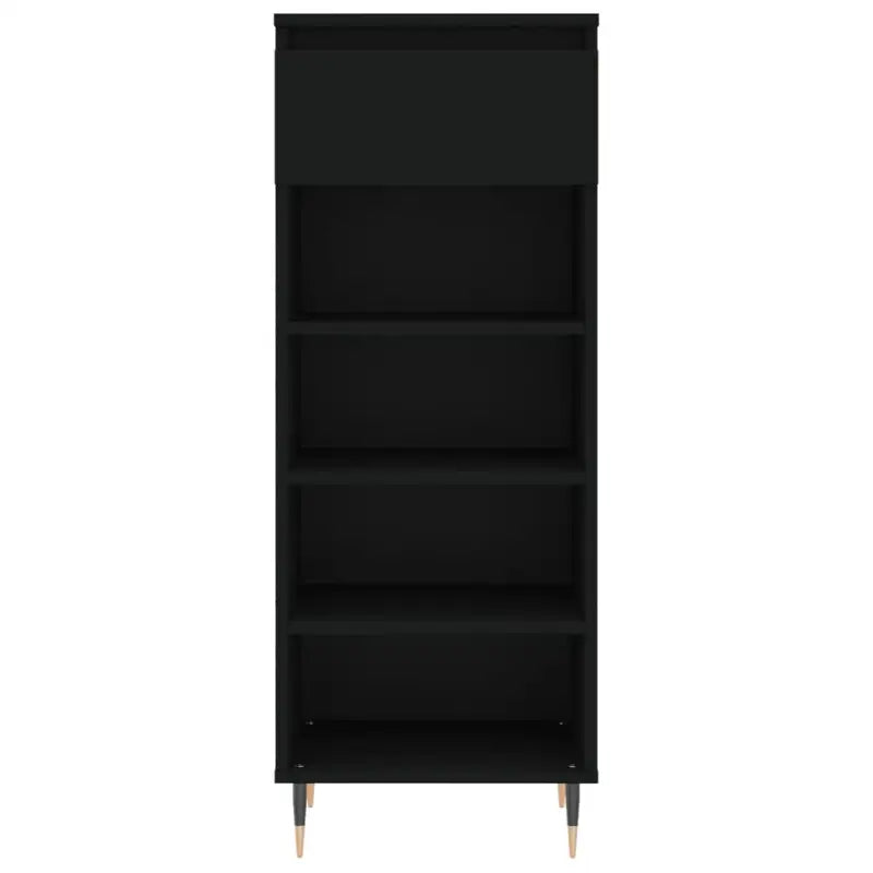 Elegante schoenenkast met bewerkt hout en metalen poten - Schoenenrekken