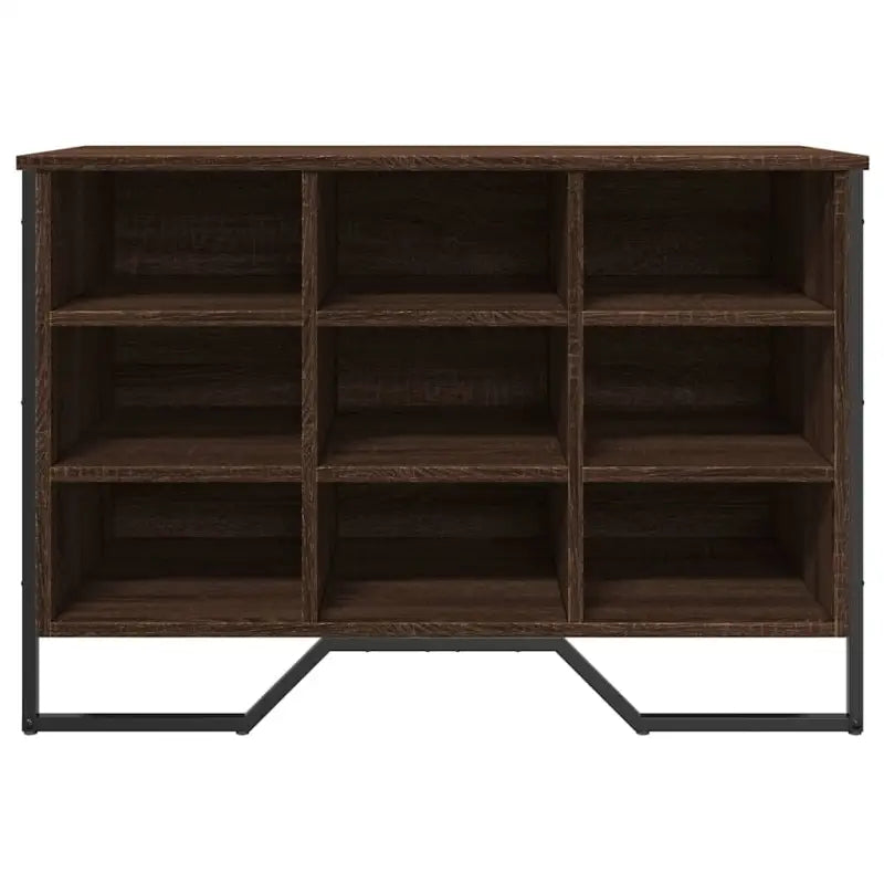 Elegante schoenenkast met bewerkt hout en metalen poten - Schoenenrekken