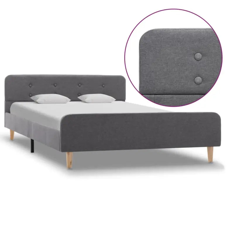 Elegante slaapkamer met klassiek bedframe en gepoedercoat stalen poten - Lichtgrijs / 120 x 200 cm - Bedden & bedframes