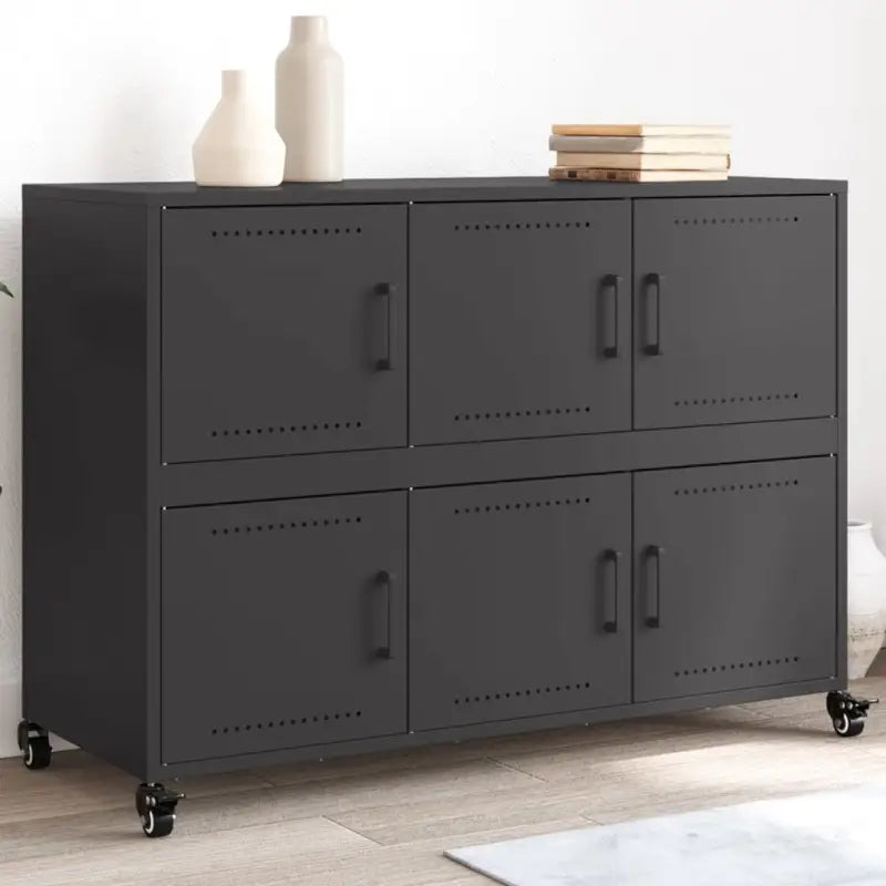 Elegante stalen dressoir met trendy en duurzame uitstraling - Zwart / 1 - Dressoirs & buffetkasten