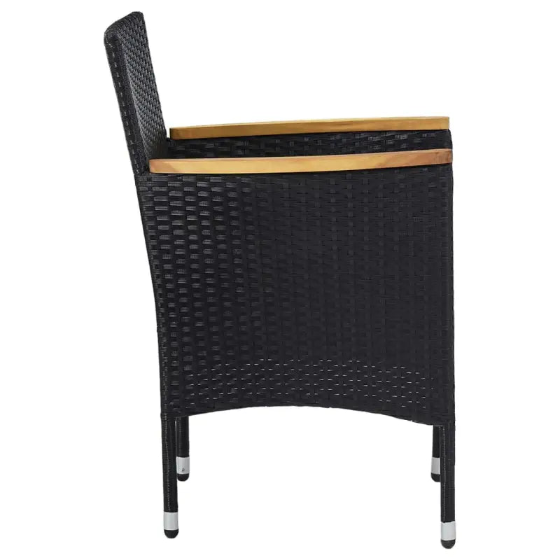 Elegante tuinset met poly rattan en duurzame massief acaciahout constructie - 80 cm tafellengte - Tuinsets