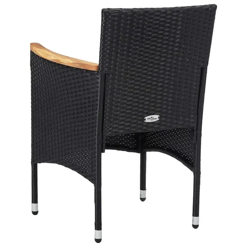 Elegante tuinset met poly rattan en duurzame massief acaciahout constructie - 80 cm tafellengte - Tuinsets
