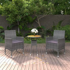 Elegante tuinset met poly rattan en massief acaciahout materialen - Grijs - Tuinsets