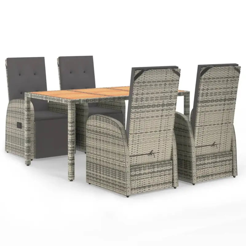 Elegante tuinset met poly rattan voor dineren en ontspannen - Tuinsets