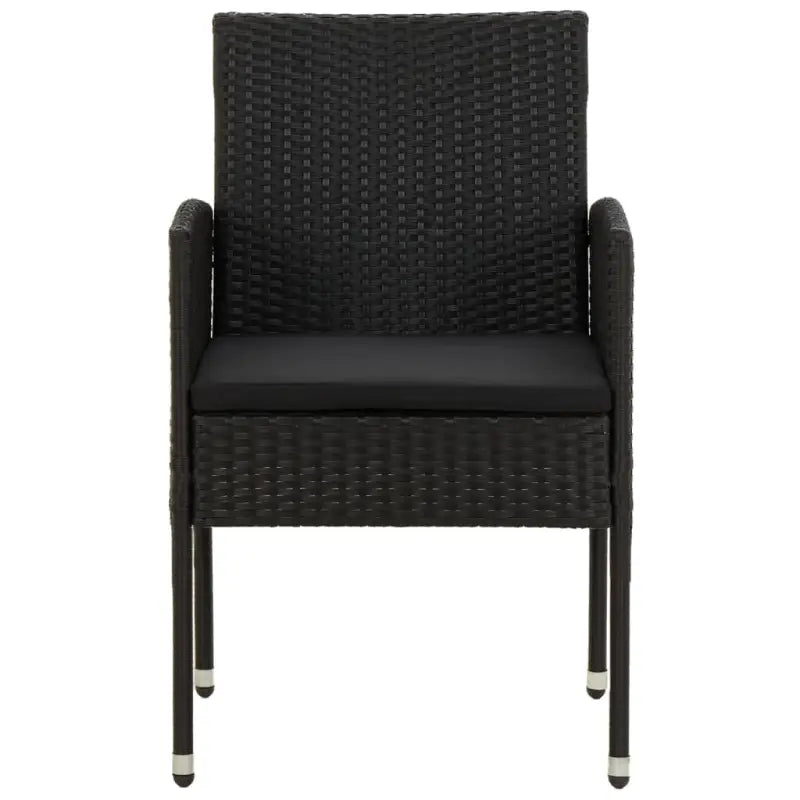 Elegante tuinset van waterdicht PE-rattan en massief acaciahout - Zwart - Tuinsets