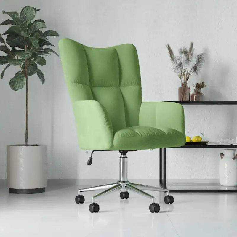 Elegante verstelbare draaibare relaxstoel met modern blokpatroon - Lichtgroen / 1 - Fauteuils & Relaxfauteuils