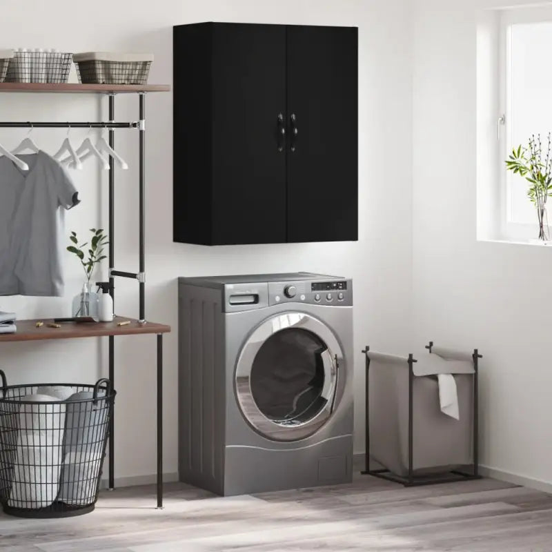 Elegante wandkast van bewerkt hout voor een tijdloze interieurstijl - Zwart / 1 - Dressoirs & buffetkasten