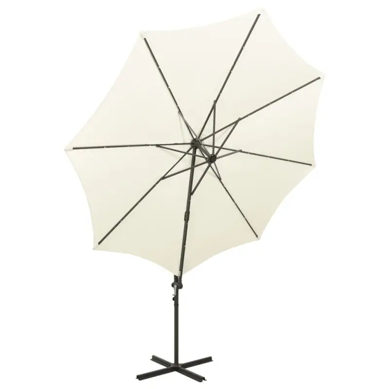 Elegante zweefparasol met LED-verlichting en bescherming tegen zware regenval - Parasols en zonneschermen