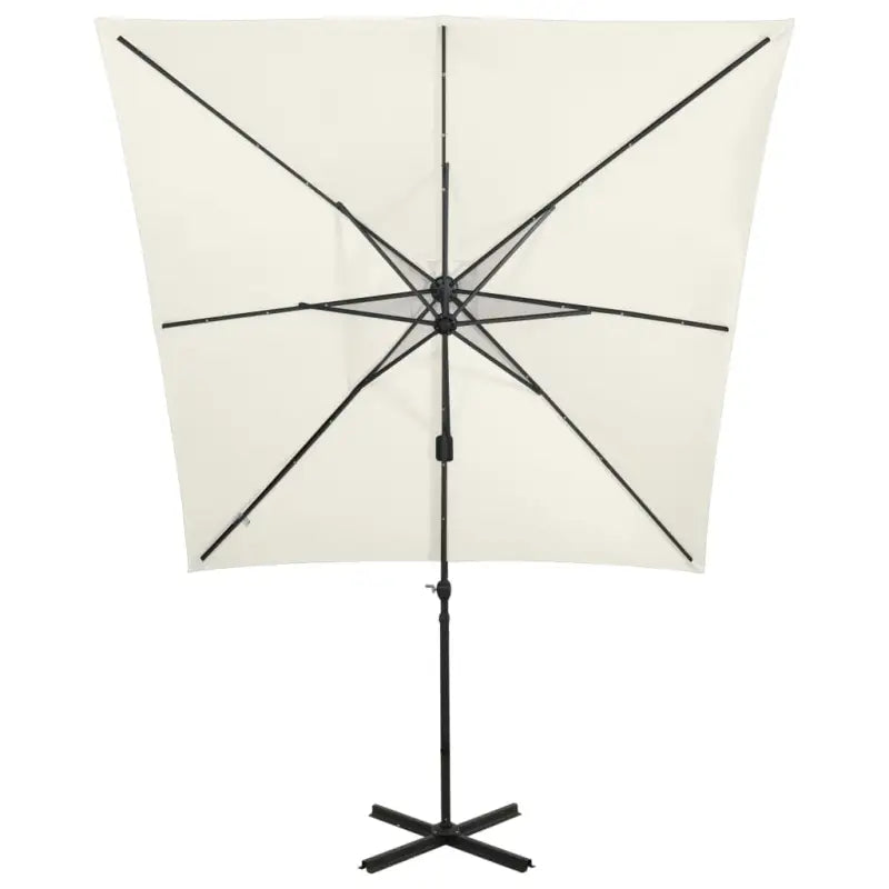 Elegante zweefparasol met LED-verlichting voor op vlakke ondergrond - Parasols en zonneschermen