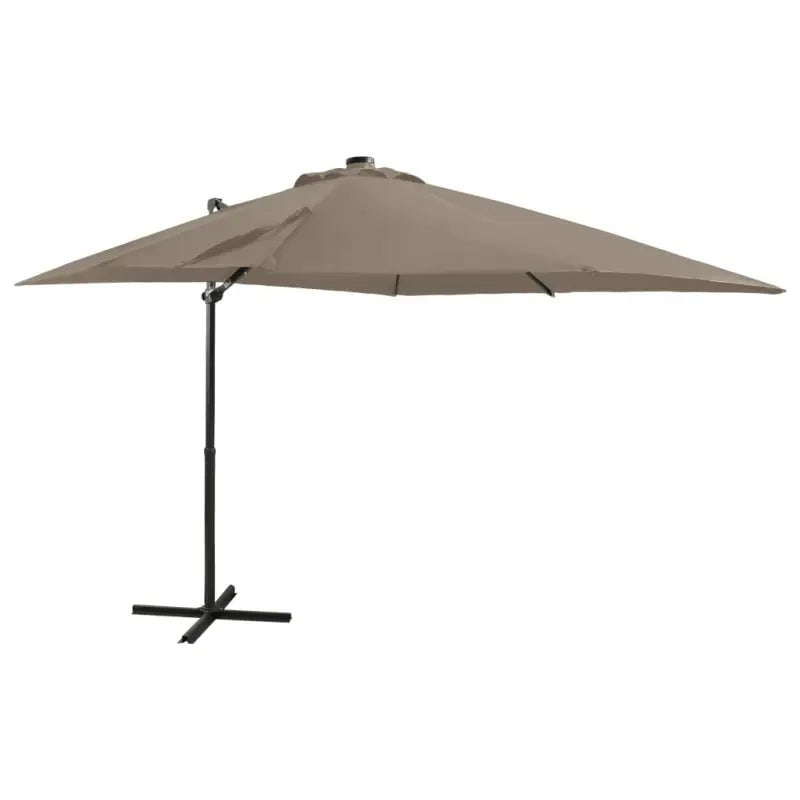 Elegante zweefparasol met LED-verlichting voor op vlakke ondergrond - Taupe / 250 cm / 1 - Parasols en zonneschermen