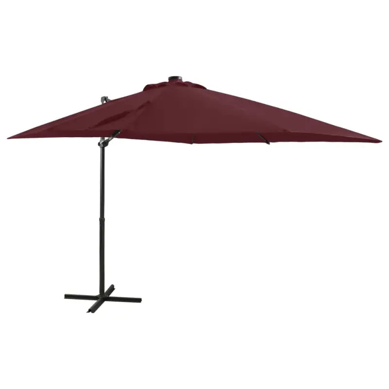 Elegante zweefparasol met LED-verlichting voor op vlakke ondergrond - Bordeauxrood / 250 cm / 1 - Parasols
