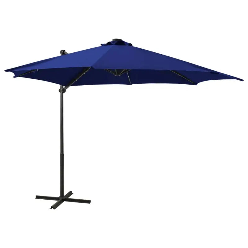 Elegante zweefparasol met LED-verlichting voor op vlakke ondergrond - azuurblauw / 300 cm / 1 - Parasols