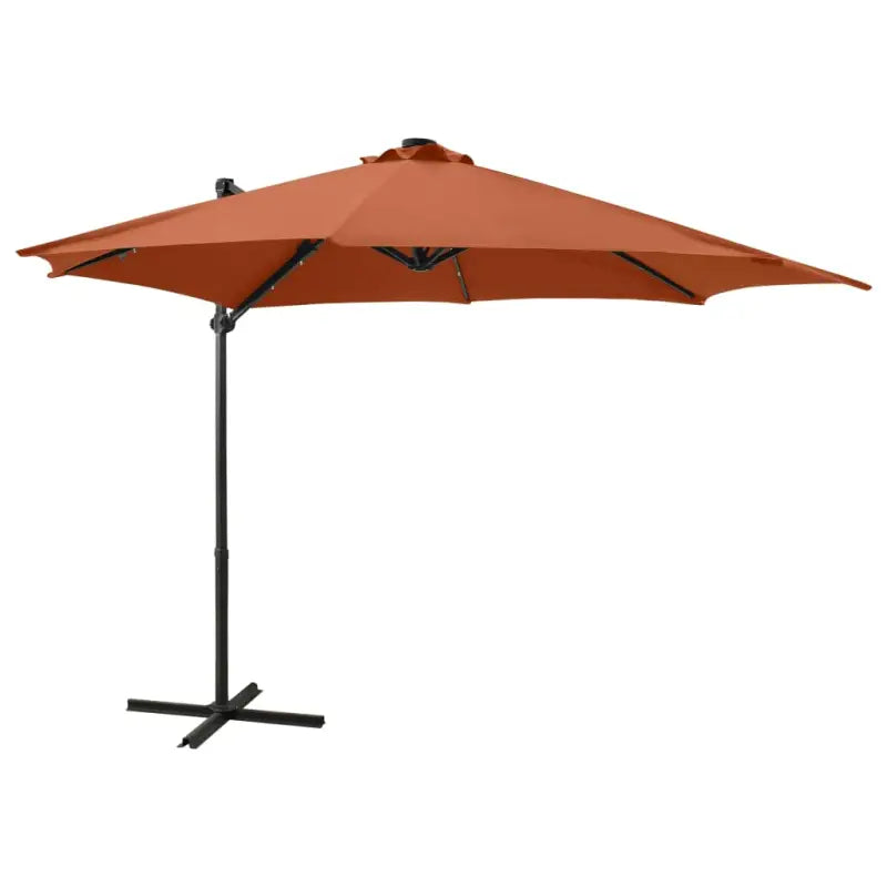 Elegante zweefparasol met LED-verlichting voor op vlakke ondergrond - Terracotta / 300 cm / 1 - Parasols