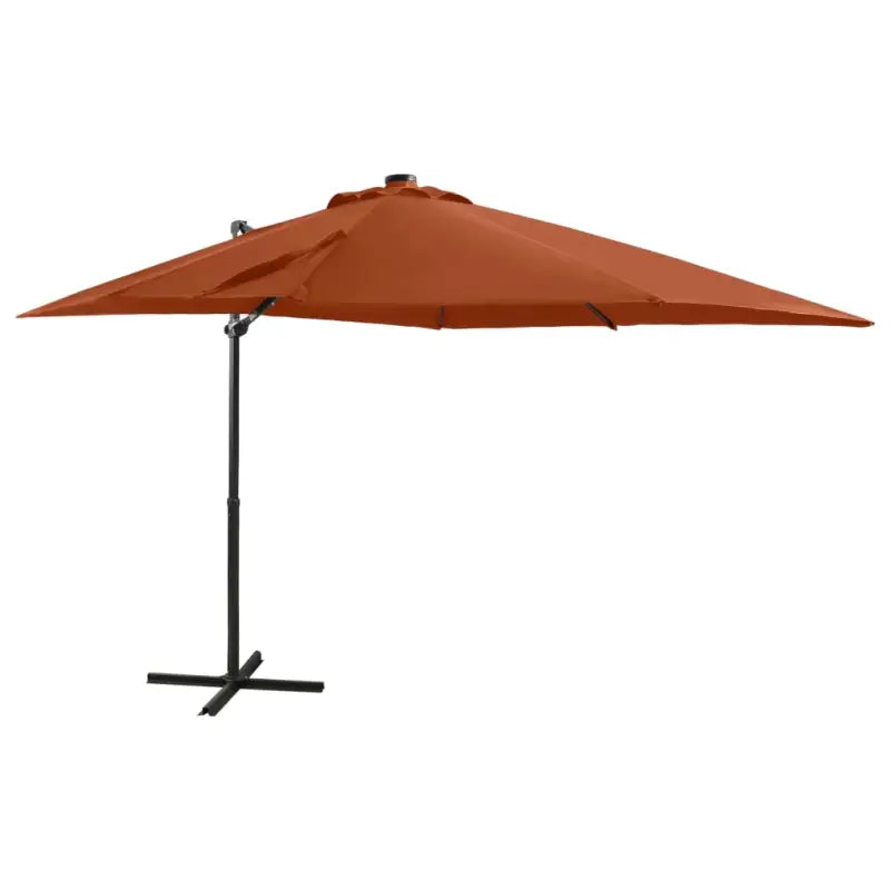 Elegante zweefparasol met LED-verlichting voor op vlakke ondergrond - Terracotta / 250 cm / 1 - Parasols