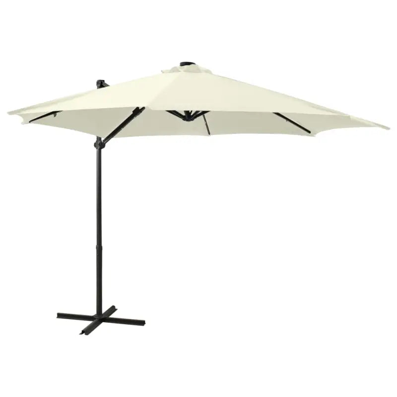 Elegante zweefparasol met LED-verlichting voor op vlakke ondergrond - Zand / 300 cm / 1 - Parasols en zonneschermen