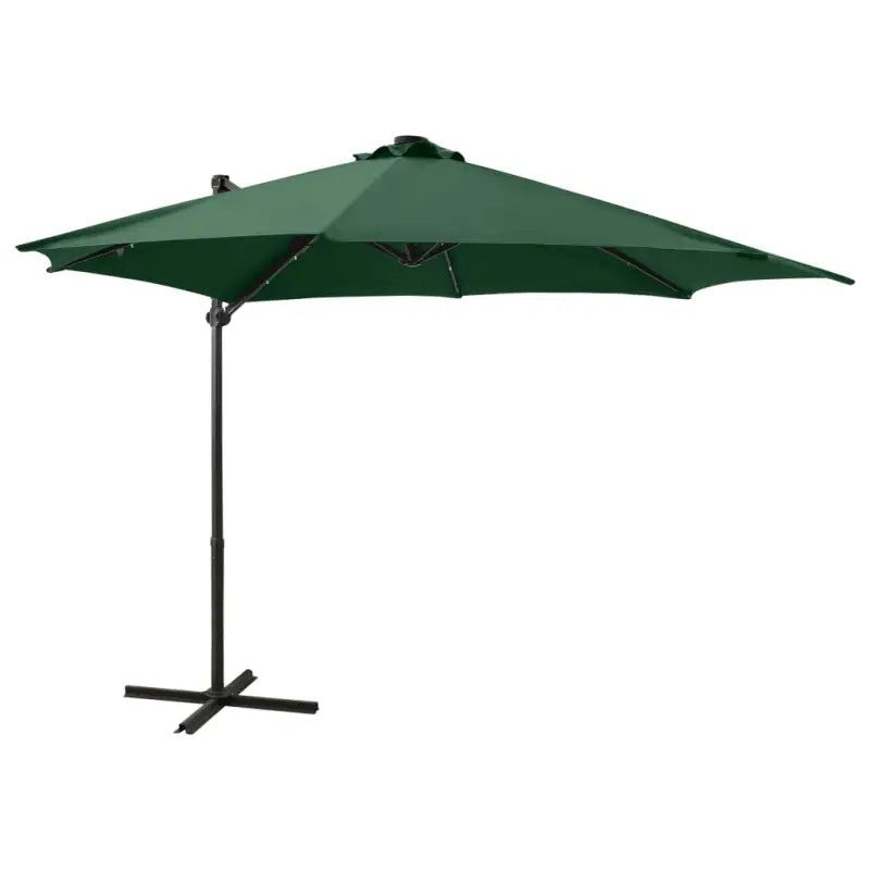 Elegante zweefparasol met LED-verlichting voor op vlakke ondergrond - Groen / 300 cm / 1 - Parasols en zonneschermen