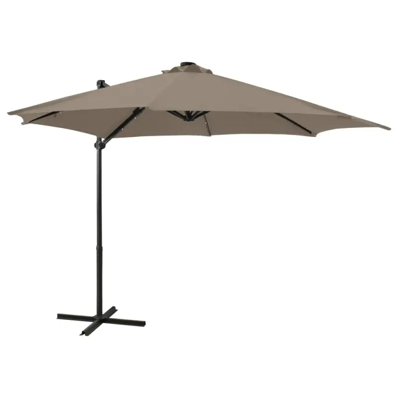 Elegante zweefparasol met LED-verlichting voor op vlakke ondergrond - Taupe / 300 cm / 1 - Parasols en zonneschermen