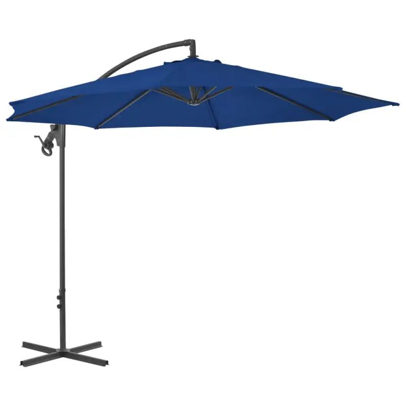 Elegante zweefparasol met stalen paal voor schaduw en uv-bescherming - azuurblauw / 1 - Parasols en zonneschermen