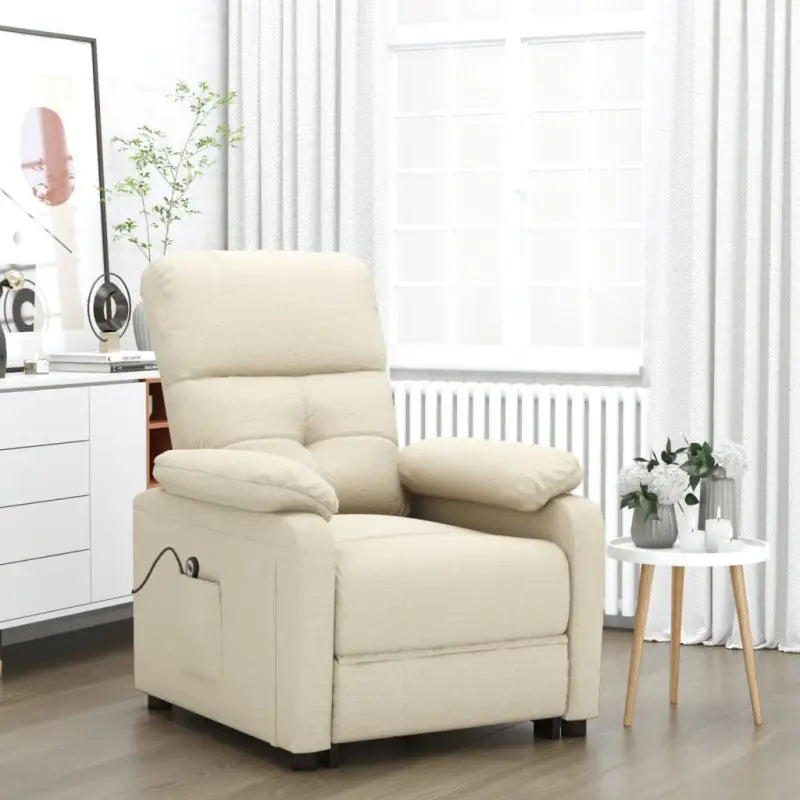 Elektrisch verstelbare fauteuil met comfortabel en ontspannend design - Crème / 1 - Fauteuils & Relaxfauteuils