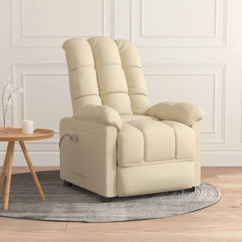 Elektrische massagestoel met verstelbare rug en voetensteun - Crème / 1 - Elektrische massagestoelen