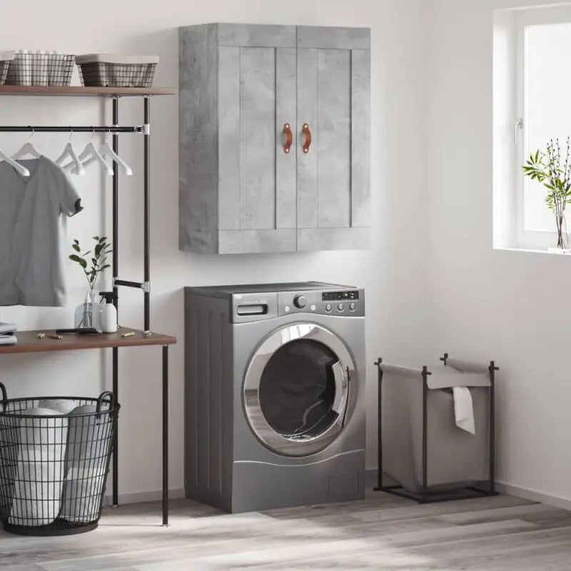 Elenente wandkapstok van bewerkt hout met tijdloos ontwerp - Betongrijs / 1 - Dressoirs & buffetkasten