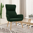 Fauteuil met optimaal zitcomfort en massief rubberwood poten - Donkergroen / 1 / Zonder voetensteun - Fauteuils &