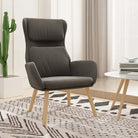 Fauteuil met optimaal zitcomfort en massief rubberwood poten - Donkergrijs / 1 / Zonder voetensteun - Fauteuils &