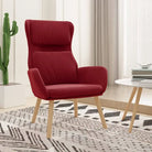 Fauteuil met optimaal zitcomfort en massief rubberwood poten - Wijnrood / 1 / Zonder voetensteun - Fauteuils &