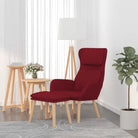 Fauteuil met optimaal zitcomfort en massief rubberwood poten - Wijnrood / 1 / Met voetensteun - Fauteuils &