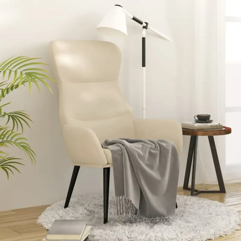 Fauteuil met optimaal zitcomfort en zachte stofbekleding - Crème / 1 / Zonder voetensteun - Fauteuils & Relaxfauteuils