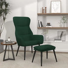 Fauteuil met optimaal zitcomfort en zachte stofbekleding - Donkergroen / 1 / Met voetensteun - Fauteuils &