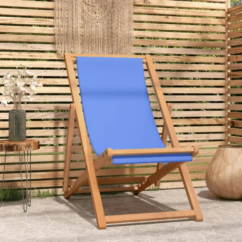 Fijn geschuurde houten Strandstoel voor tuin strand en camping - Blauw / 1 / Zonder armleuning - Tuinstoelen