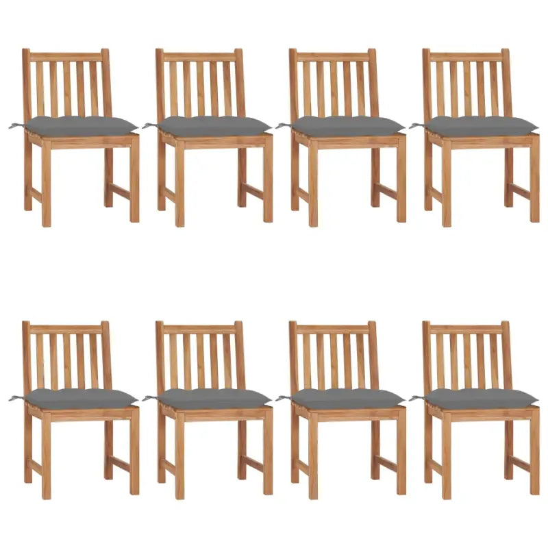 Fijn geschuurde houten tuinstoelen set voor in de tuin of op terras - Grijs / 8 - Tuinstoelen