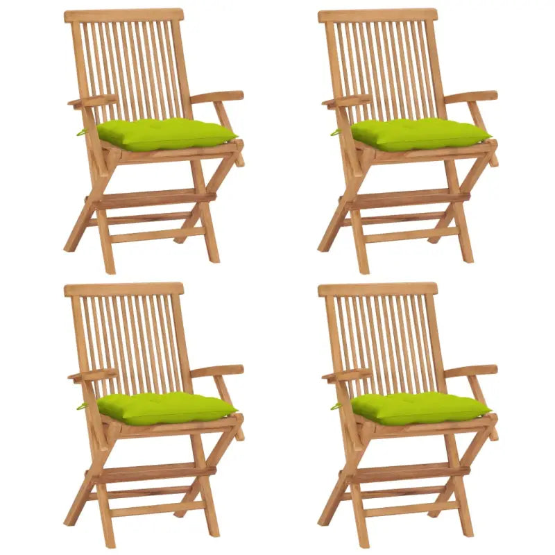 Fijn geschuurde houten tuinstoelen set voor terras en tuin - Heldergroen / 4 - Tuinstoelen