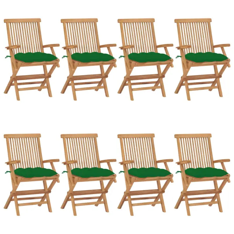 Fijn geschuurde houten tuinstoelen set voor terras en tuin - Groen / 8 - Tuinstoelen