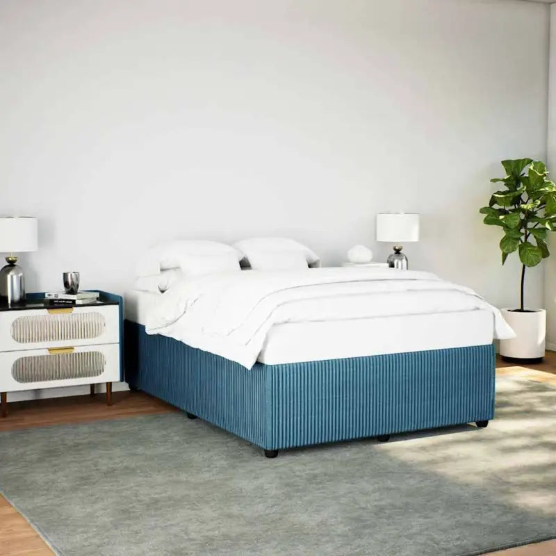 Fluweel bedframe voor een comfortabele en warme slaapkamer sfeer - Blauw / 160 x 200 cm - Bedden & bedframes